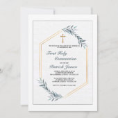 Slate Blue Ferns-uitnodiging Kaart (Voorkant)