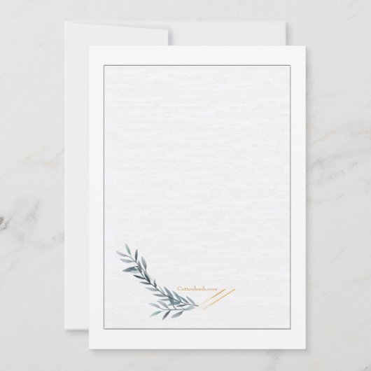 Slate Blue Ferns-uitnodiging Kaart (Achterkant)