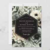 Slate Blue Floral Ethereal Wedding Kaart (Voorkant)