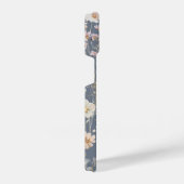 Slate Blue Floral Personalized  iPhone Hoesje (Rechterkant)