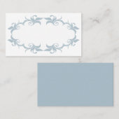 Slate Blue Flourish Wedding Place Cards Plaatskaartje (Voorkant / Achterkant)