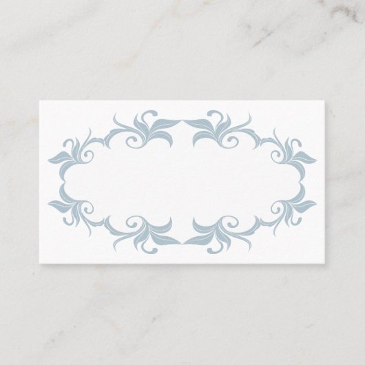 Slate Blue Flourish Wedding Place Cards Plaatskaartje (Voorkant)