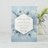 Slate Blue Frosty Wedding Kaart (Staand voorkant)