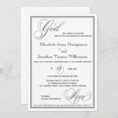 Slate Blue God is Love Christelijk Wedding Kaart (Voorkant / Achterkant)