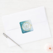 Slate Blue & Gold Mandala Sla de datumkiezers op Vierkante Sticker (Envelop)