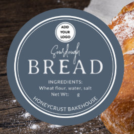 Slate Blue Gray Bakery Sourdough Bread Sticker