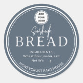 Slate Blue Gray Bakery Sourdough Bread Sticker (Voorkant)
