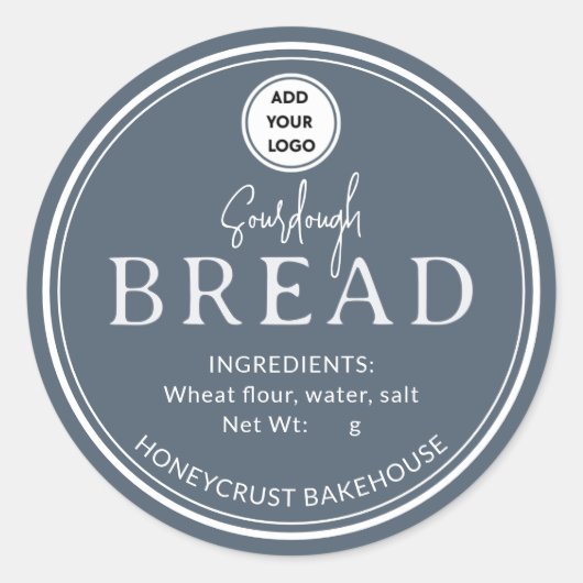 Slate Blue Gray Bakery Sourdough Bread Sticker (Voorkant)