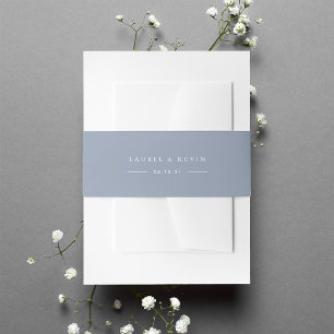 Slate Blue Grey Personalized Wedding Uitnodigingen Wikkel