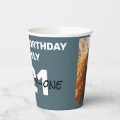 Slate Blue Happy Birthday Papieren bekers (Links)