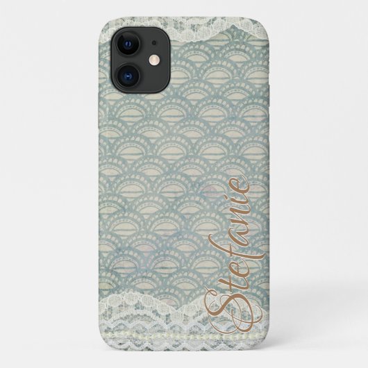 Slate Blue Lace Case-Mate iPhone Case (Achterkant)