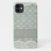Slate Blue Lace II Case-Mate iPhone Case (Achterkant)