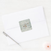 Slate Blue Lace Vierkante Sticker (Envelop)