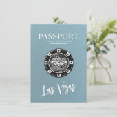 Slate Blue Las Vegas Passport Bewaar de datum Save The Date (Staand voorkant)
