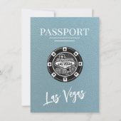 Slate Blue Las Vegas Passport Bewaar de datum Save The Date (Voorkant)