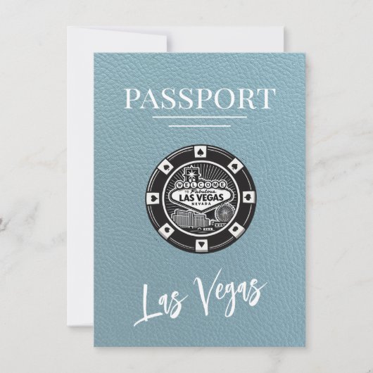 Slate Blue Las Vegas Passport Bewaar de datum Save The Date (Voorkant)