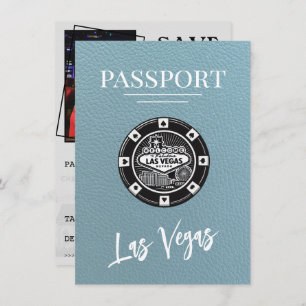 Slate Blue Las Vegas Passport Bewaar de datum Save The Date