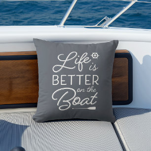 Slate Blue Life is beter op de boot Buitenkussen