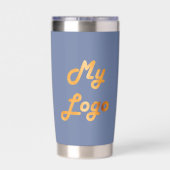 Slate blue logo zakelijk geïsoleerde drinkbeker (Achterkant)