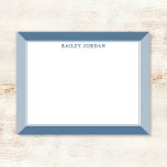Slate Blue Mannen Notitiekaartje<br><div class="desc">Dit ontwerp heeft een tweekleurige lijsten rand met ruimte voor een naam. Klik op de knop aanpassen als u de afbeeldingen wilt verplaatsen/schalen en de tekst verder wilt wijzigen! Variaties van dit ontwerp, extra kleuren en coördinerende producten zijn beschikbaar in onze winkel, zazzle.com/store/doodlelulu. Neem contact met ons op als u...</div>