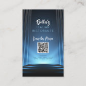 Slate Blue Menu Restaurant QR Code Zakelijk Teken Visitekaartje (Voorkant)