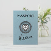 Slate Blue Mexico Passport Bewaar de datum Save The Date (Staand voorkant)