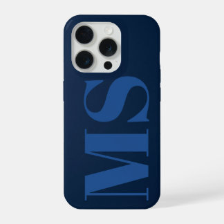 Slate Blue Minimal Monogram Hoesje-Case-Mate iPhon iPhone 15 Pro Case
