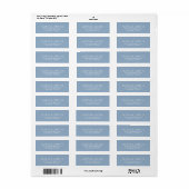 Slate Blue Minimal Return Address Etiket (Full Sheet)