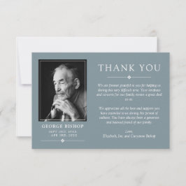 Slate Blue Minimalist Fotosympathie Hartelijk dank Bedankkaart