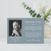 Slate Blue Minimalist Fotosympathie Hartelijk dank Bedankkaart (Staand voorkant)