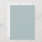 Slate Blue Misty Floral Wedding Kaart (Achterkant)