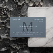 Slate Blue Monogrammed Professional Visitekaartje