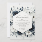 Slate Blue Moody Anemone Wedding Kaart (Voorkant)