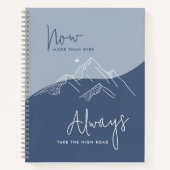 Slate Blue Neem de hoge weg Motivatie Notitieboek (Voorkant)