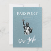 Slate Blue New York City Passport Bewaar de datum Save The Date (Voorkant)