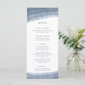 Slate Blue Ombre | Minimalistisch Boho Wedding Menu (Staand voorkant)