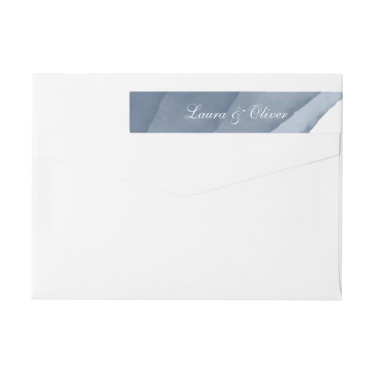 Slate Blue Ombre Waterverf bruiloft (Achterkant)