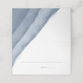 Slate Blue Ombre Waterverf bruiloft escort / Plaatskaartje (Buitenkant ongevouwen)