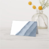 Slate Blue Ombre Waterverf bruiloft escort / Plaatskaartje (Achterkant)