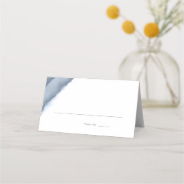 Slate Blue Ombre Waterverf bruiloft escort / Plaatskaartje