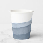Slate Blue Ombre Waterverf Wedding | Shower Paper Papieren Bekers (Achterkant)