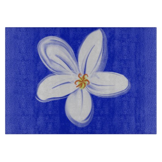 Slate Blue Orchid decoratieve glazen snijplank (Voorkant)