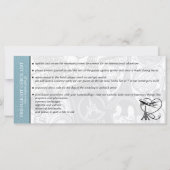 Slate Blue Paris Bruiloft Boarding Pass uitnodigin (Achterkant)