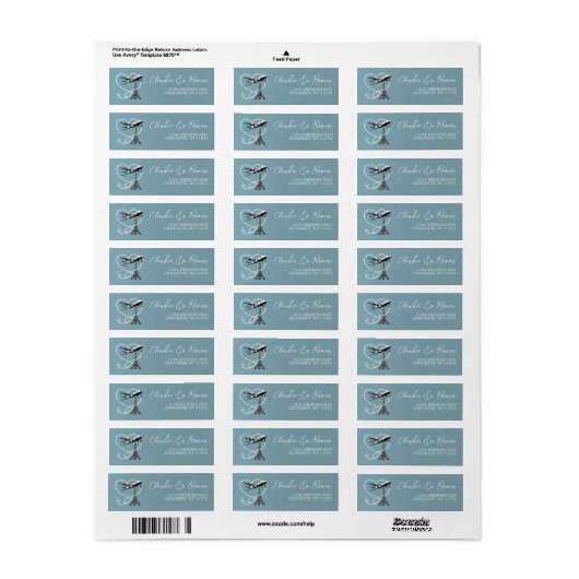 Slate Blue Paris Passport Etiket (Full Sheet)