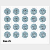 Slate Blue Paris Passport Ronde Sticker (Vel)