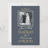 Slate Blue Photo Jubileum Kaart (Voorkant)