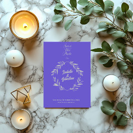 Slate Blue & Silver Diamond Bewaar de datum van de Kaart