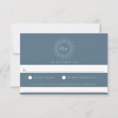 Slate Blue Sunburst Wedding Food Allergy RSVP (Voorkant)