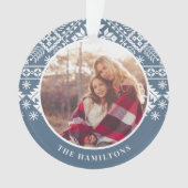 Slate Blue Sweater Pattern | Foto Ornament (voorkant)