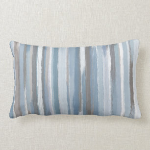 Slate Blue Taupe Abstract Stripes Sierkussen Kussen